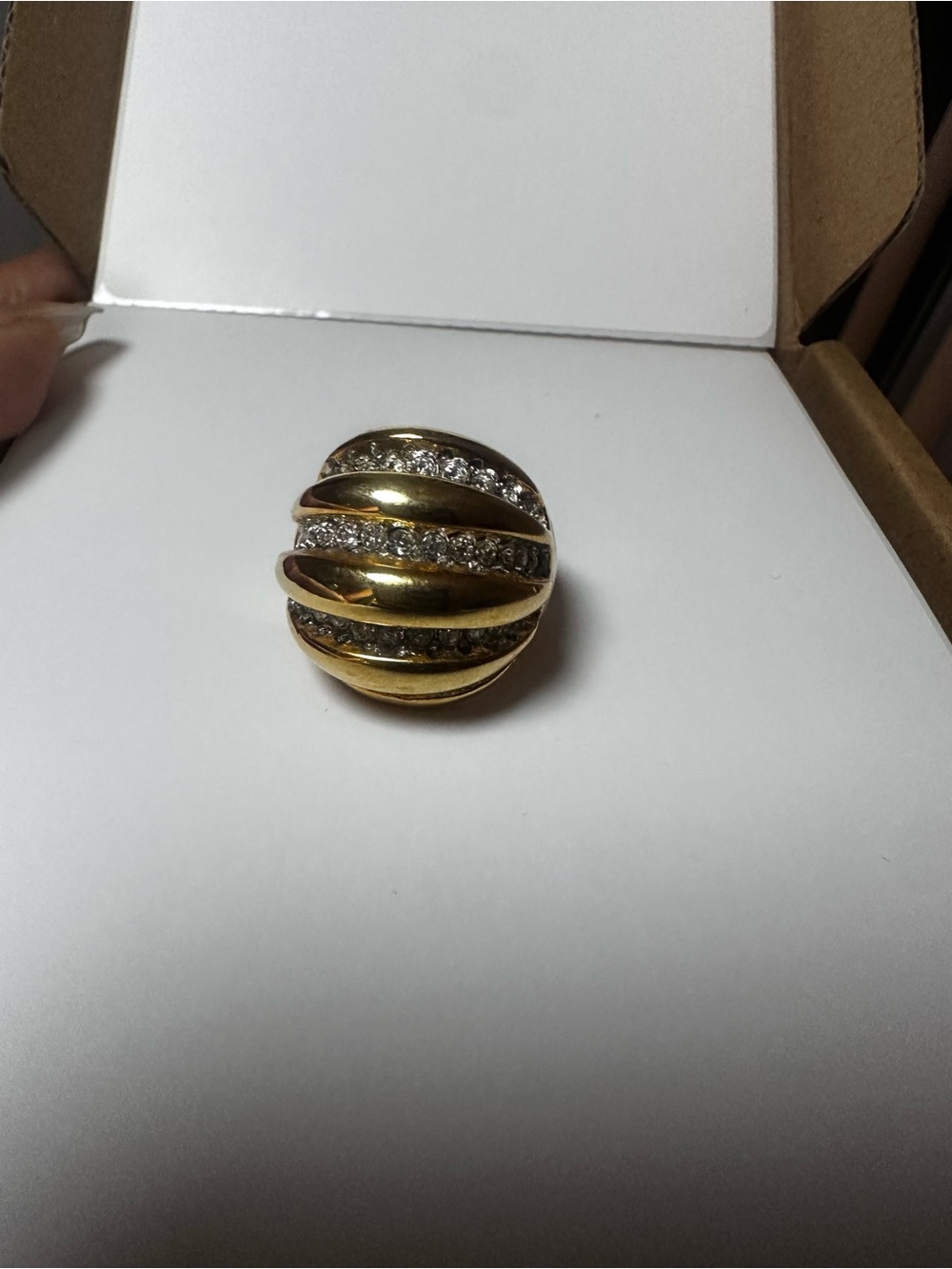 Kenneth Jay Lane Gold Dome Statement Ring